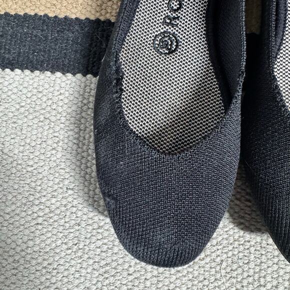 Rothy’s Shoe Women 7 The Flat Round Toe Black Comfort Slip On Knit Ballet Minima - Picture 2 of 8